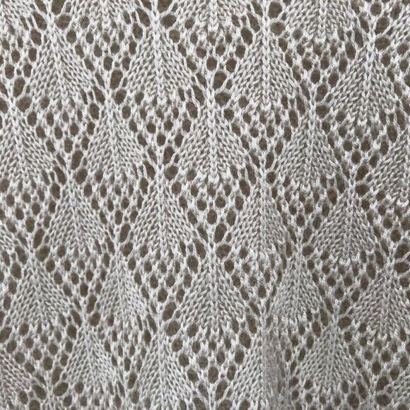 Vintage Campus Casuals‎ Pullover Sweater Womens Sz L Beige Short Sleeve Crochet - Picture 3 of 7